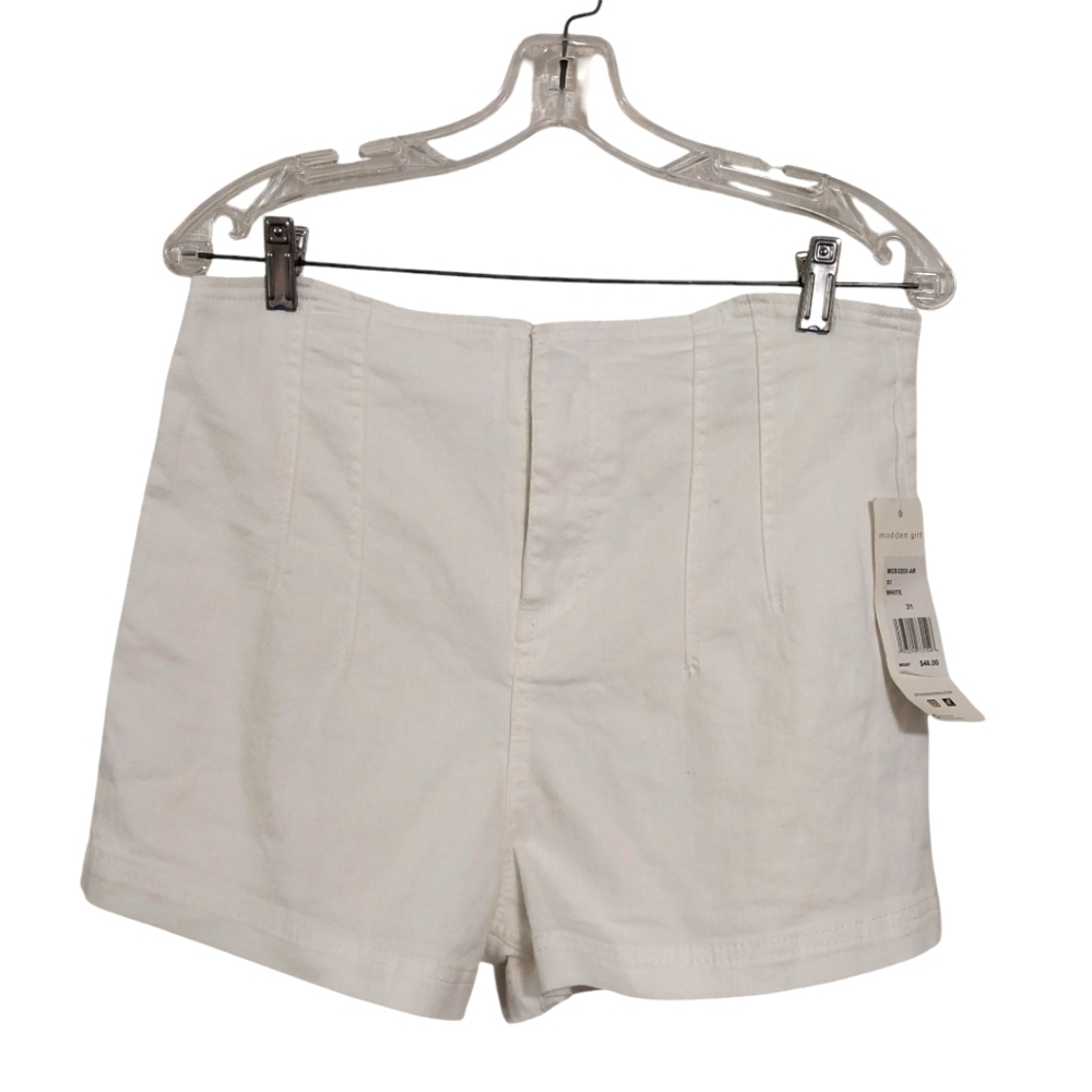 🔵BOGO FREE🔵 NWT Madden Girl White High Waisted Short Shorts Sz 31